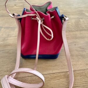 Stylish Pink and Blue Bucket Bag